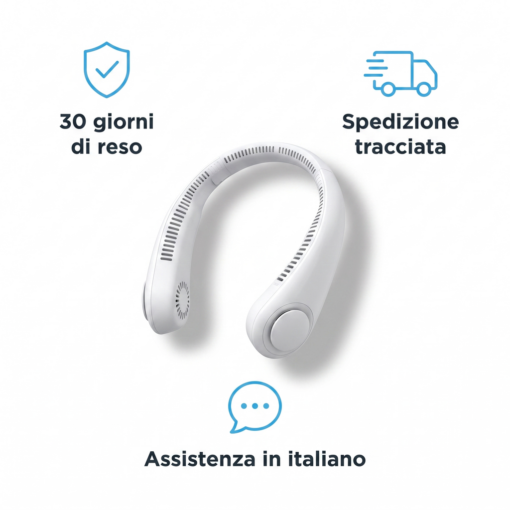 Garanzia 30 giorni di reso, spedizione tracciata e assistenza in italiano con Ventolieve