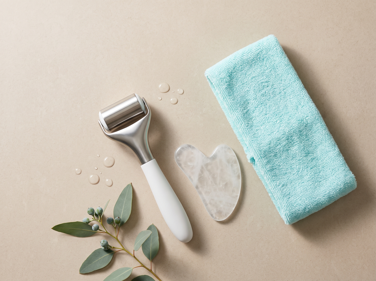 Kit Rituale Fresh: roller viso, gua sha e fascia